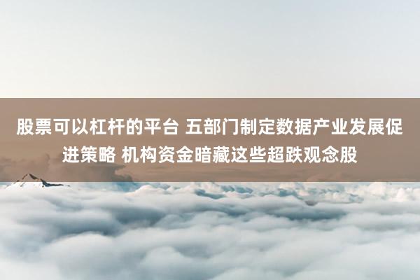 股票可以杠杆的平台 五部门制定数据产业发展促进策略 机构资金暗藏这些超跌观念股