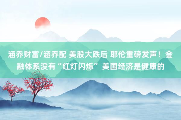 涵乔财富/涵乔配 美股大跌后 耶伦重磅发声！金融体系没有“红灯闪烁” 美国经济是健康的