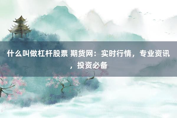 什么叫做杠杆股票 期货网：实时行情，专业资讯，投资必备